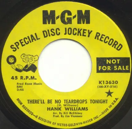Hank Williams - There'll Be No Teardrops Tonight / They'll Never Take Her Love From Me