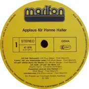 LP - Hanne Haller - Applaus Für Hanne Haller