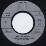 7inch Vinyl Single - Hannes Kröger - Es Wird Nacht Auf St. Pauli - Der Blonde Hans Part II
