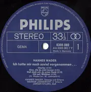 LP - Hannes Wader - Ich hatte mir noch soviel vorgenommen - Gatefold