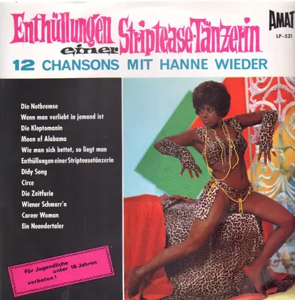 Hanne Wieder - Enthüllungen Einer Striptease-Tänzerin - 12 Chansons Mit Hanne Wieder