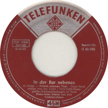 Hans Arno Simon - In Der Bar Nebenan - Folge 13, 14