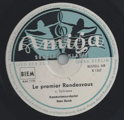 Hans Busch Und Sein Kammerorchester - Im Café De La Paix In Paris / Le Premier Rendezvous