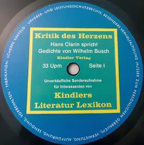 Hans Clarin - Kritik Des Herzens