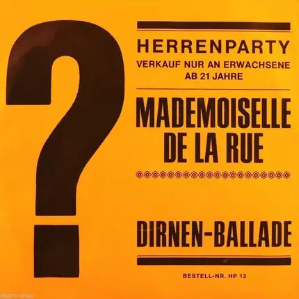 Hans Der Sachse - Mademoiselle De La Rue