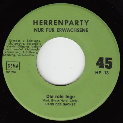 Hans Der Sachse - Im Kasino / Die Rote Inge