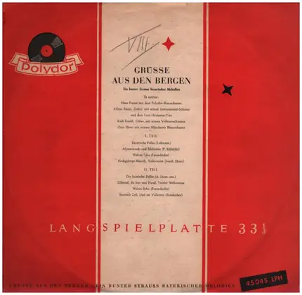 Hans Freese / Alfons Bauer a.o. - Grüsse aus den Bergen
