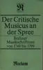 Paperback - Hans-Günter Ottenberg - Der Critische Musicus an der Spree