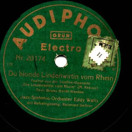 Eddy Walis - Du Blonde Lindenwirtin Vom Rhein / Zu Jeder Liebe Gehört Ein Gläschen Wein