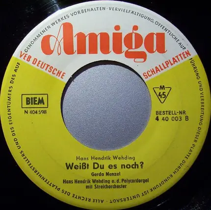 Hans-Hendrik Wehding , Gerda Menzel - Zwischenspiel A. D. Ballett "Der Goldene Pavillon" / Weißt Du Es Noch?