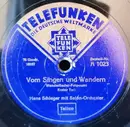 Schellack - Hans Schleger Mit Seinem Salon-Orchester - Vom Singen Und Wandern