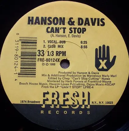 Hanson & Davis - Can't Stop
