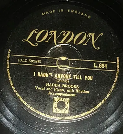 Hadda Brooks - I Hadn't Anyone Till You / Hadda's Boogie
