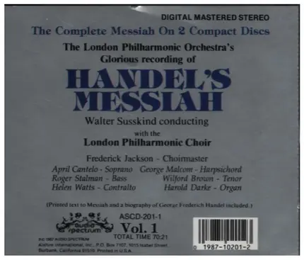 Händel / The London Philharmonic Orchestra - The Messiah - The Original Manuscript