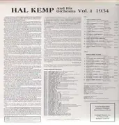 LP - Hal Kemp & His Orchestra - The Uncollected Vol. 1 - 1934