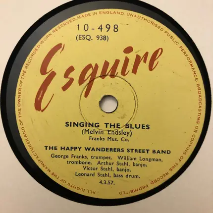 Happy Wanderers - High Society / Singing The Blues