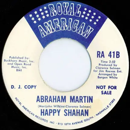 Happy Shahan - Home Of My Heart San Antone / Abraham Martin