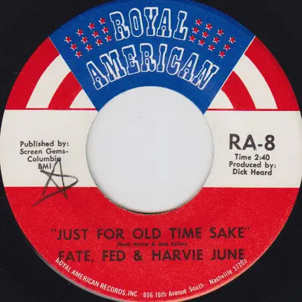 Harvie June Van - Just For Old Time's Sake / Love Of A Soldier