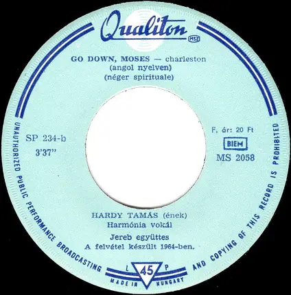 Hardy Tamás - Hallo Dolly / Go Down, Moses