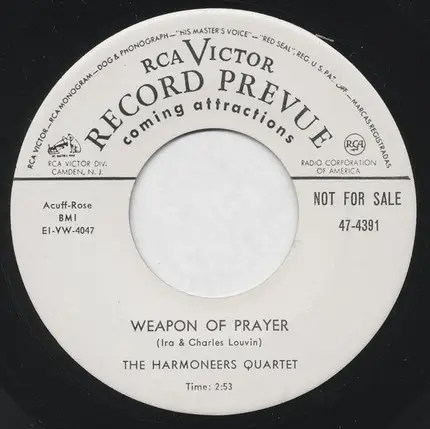 Harmoneers Quartet - What Could I Do / Weapon of Prayer