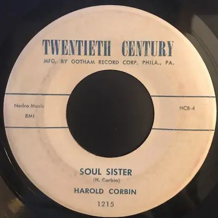 Harold Corbin - Soul Sister / Our Love Is Here To Stay