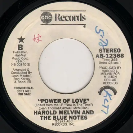 Harold Melvin And The Blue Notes - Now Is The Time / Power Of Love