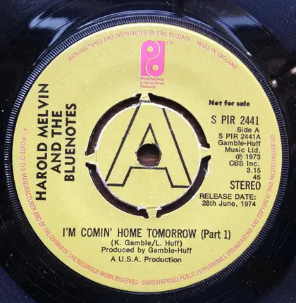 Harold Melvin And The Blue Notes - I'm Comin' Home Tomorrow