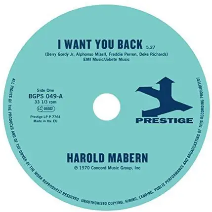 Harold Mabern - I Want You Back/Sister Janie