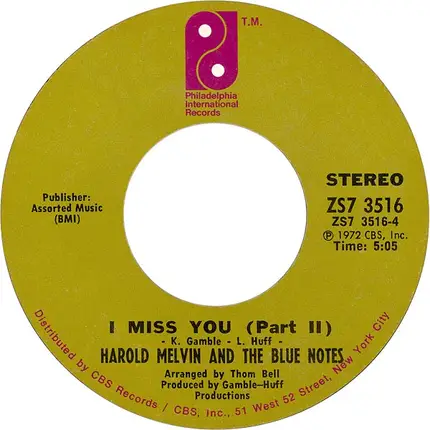 Harold Melvin And The Blue Notes - I Miss You
