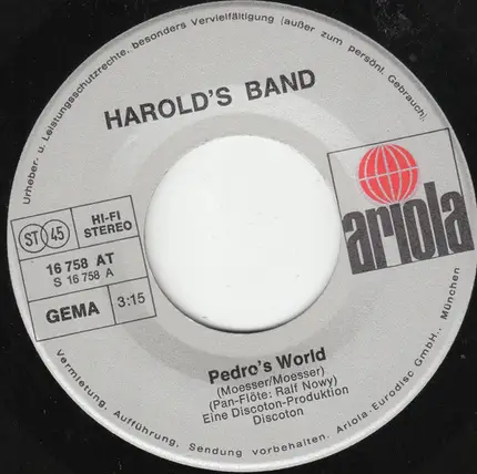 Harold's Band - Pedro's World