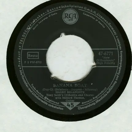 Harry Belafonte , Tony Scott And His Orchestra with Millard Thomas - Banana Boat
