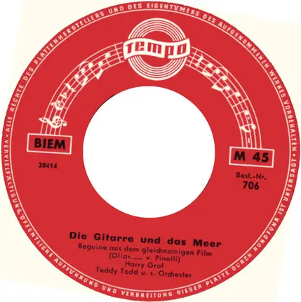 Harry Graf / Orchester Teddy Todd - Die Gitarre Und Das Meer