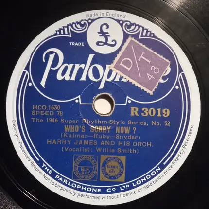 Harry James And His Orchestra - Easy / Who's Sorry Now?