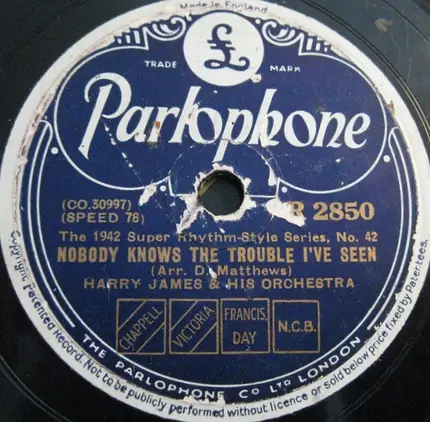 Harry James And His Orchestra - Ol' Man River / Nobody Knows The Trouble I've Seen