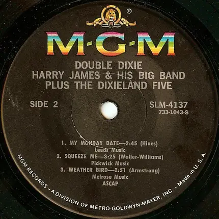 Harry James And His Big Band Plus The Dixieland Five - Double Dixie