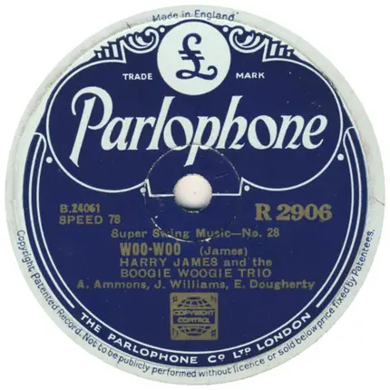Harry James And The Boogie Woogie Trio - Boo-Woo / Woo-Woo