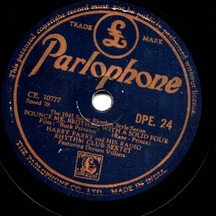 Harry Parry And His Radio Rhythm Club - Don't Be That Way / Bounce Me, Brother, With A Solid Four