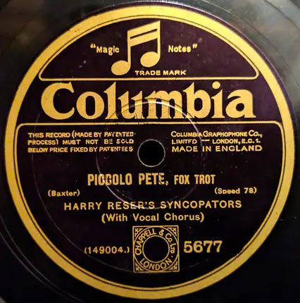 Harry Reser's Syncopators - Marianne / Piccolo Pete