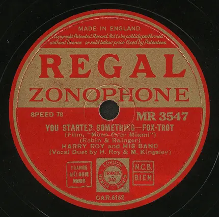 Harry Roy And His Band - You Started Something / Sand In My Shoes