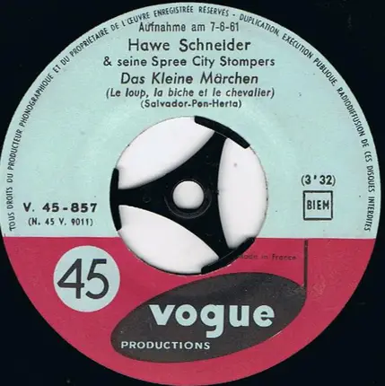 Hawe Schneider & His Spree City Stompers - Das Kleine Märchen / My Yiddische Momme