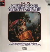 LP - Haydn - Kinder-Sinfonie, Abschieds-Sinfonie, Trompetenkonzert,, Orch de Chambre Toulouse, Armand, Calvayrac - quadrophonic, gatefold
