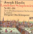 LP - Haydn - Londoner Symphonien Nr.102 + 104,, New Philh Orch, London, Klemperer - Club-Sonderauflage