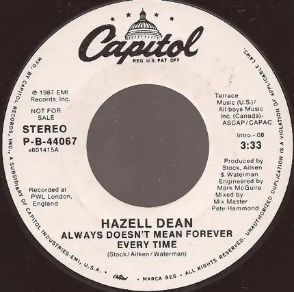 Hazell Dean - Always Doesn't Mean Forever Every Time