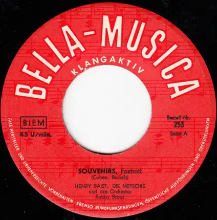 Henry Baist - Souvenirs / Oh, Oh Gigina