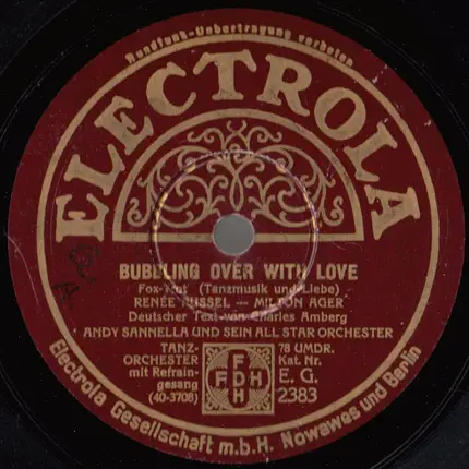 Henry Busse And His Orchestra / Andy Sannella And His Orchestra - Fiesta / Bubbling Over With Love (= Tanzmusik Und Liebe)