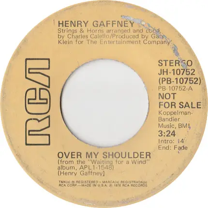 Henry Gaffney - Over My Shoulder