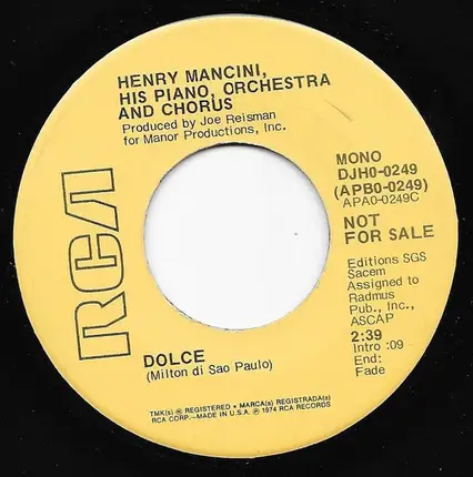 Henry Mancini And His Orchestra And Chorus - Dolce