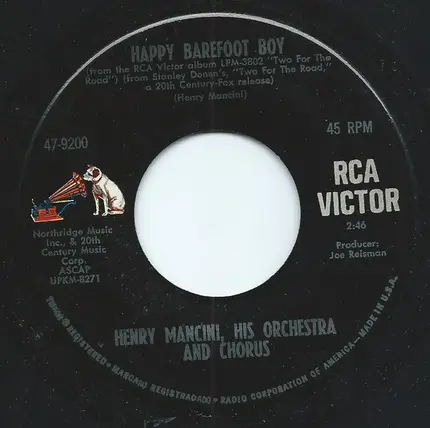 Henry Mancini And His Orchestra And Chorus - Two For The Road / Happy Barefoot Boy
