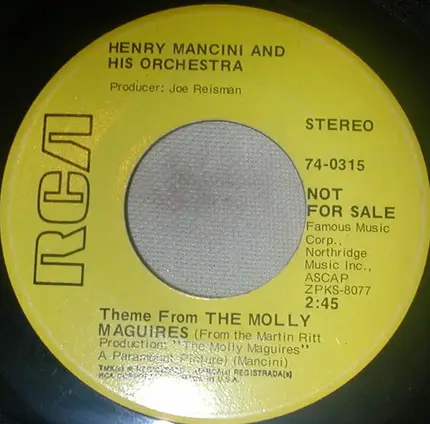 Henry Mancini And His Orchestra - Theme From 'Z'/ Theme From The Molly Maguires