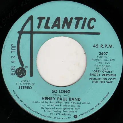 Henry Paul Band - So Long